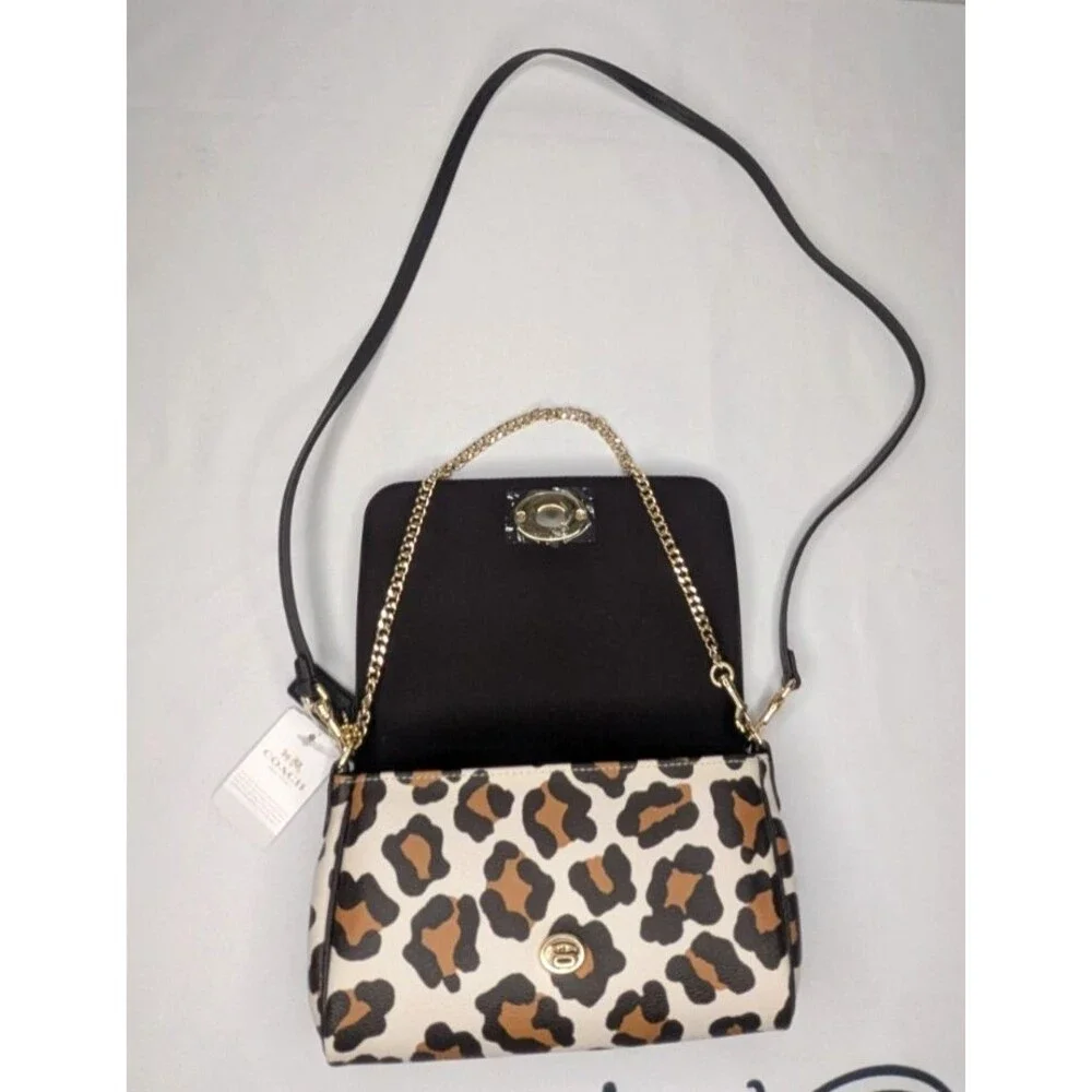 Coach Leopard (Ocelot) Print Mini Ruby Crossbody Bag with Chain NWT